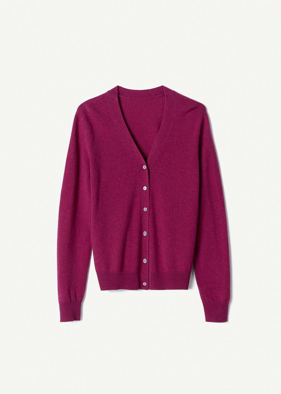 Cardigan Clooney in lana e cashmere ROSSO MAGENTAVERDE PAVONE Donna , immagine n. 4