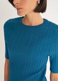 Maglia Marcel con lavorazione a treccia VERDE PAVONE Donna immagine n. 2