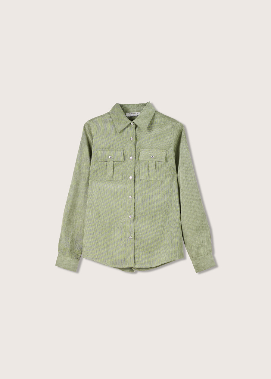 Camicia in velluto Cohen VERDE OLIVAGRIGIO CLOUD Donna , immagine n. 4
