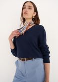 Maglia Micol in viscosa e cotone BLU MIDNIGHTBIANCO BURRO Donna immagine n. 2