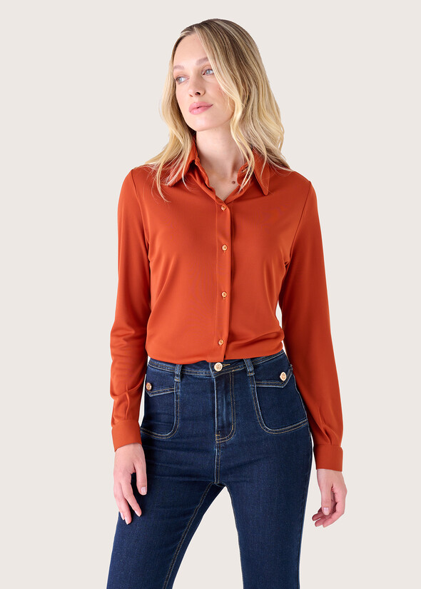 Camicia Alessia in jersey MARRONE BRUCIATO Donna null