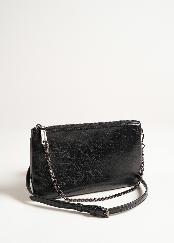 Tracolla Tonga Krinkle ecopelle NERO BLACK Donna null