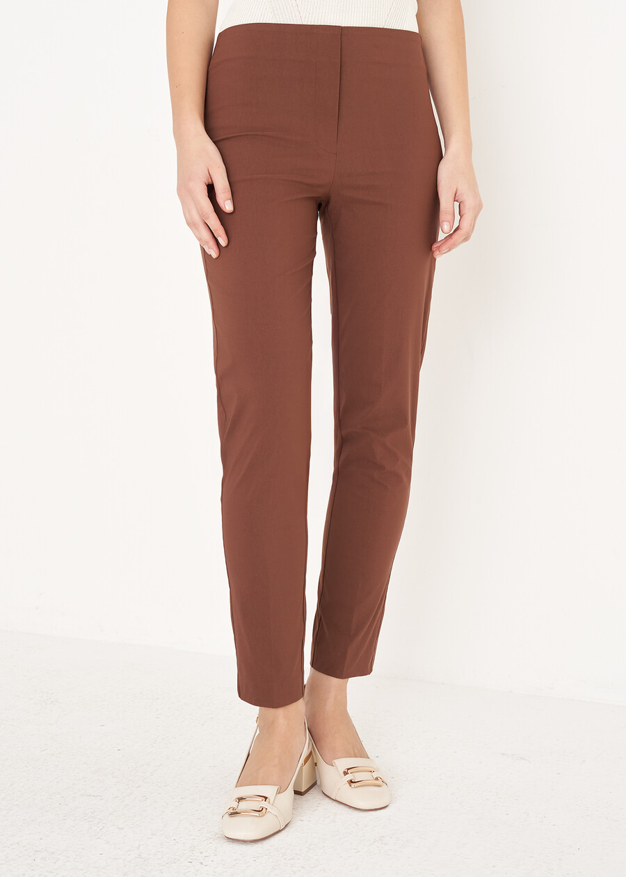 Scarlett bengaline trousers MARRONENERO BLACK Woman , image number 2