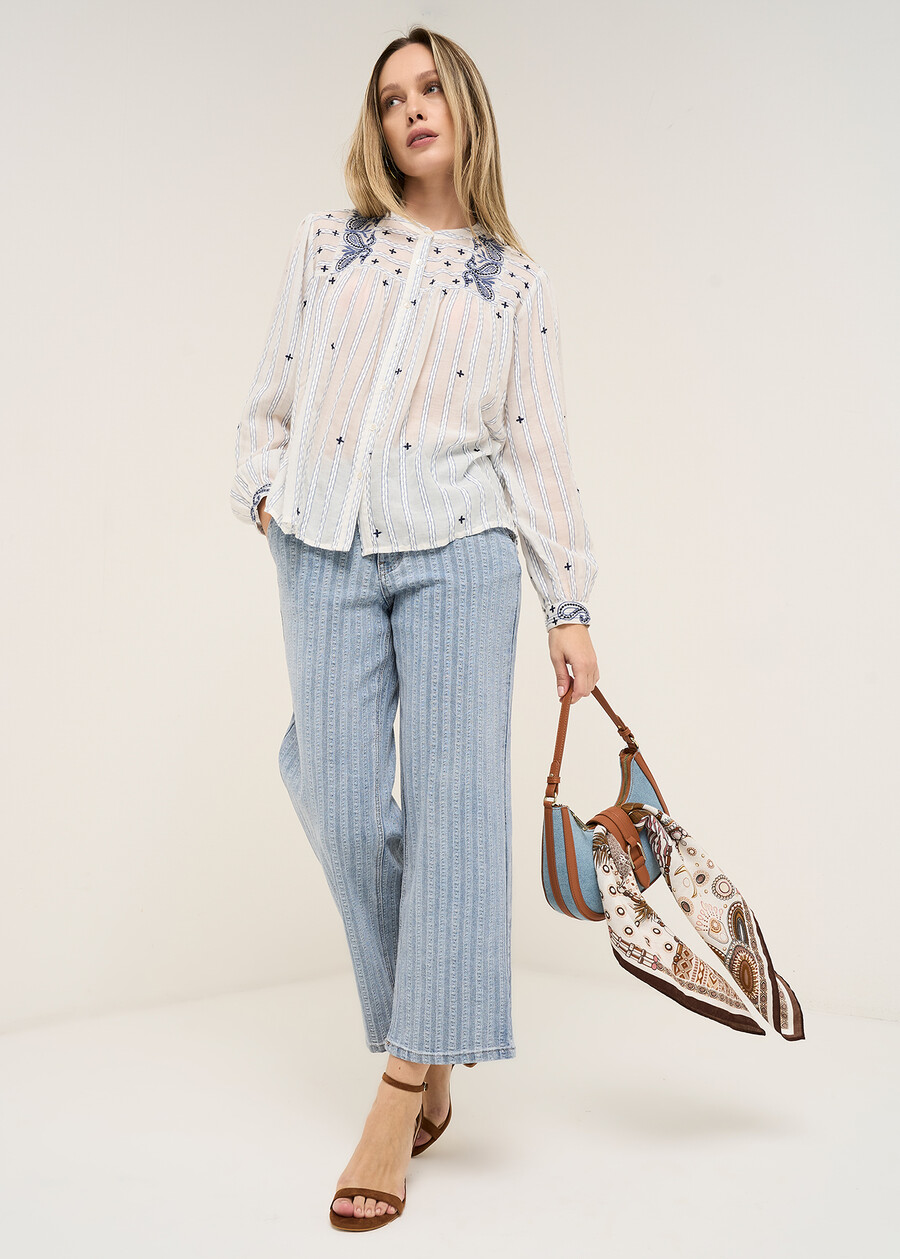 Pinocchietto Sara-J a righe DENIM LIGHT DENIM Donna , immagine n. 1