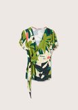 Samu crossover neckline t-shirt VERDE SALAD Woman image number 4
