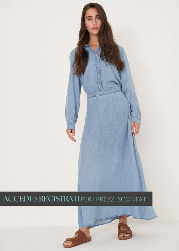 Gonna Gus in cotone e lino
 DENIM MEDIUM DENIM Donna