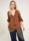 Barby embroidered blouse BIANCOMARRONE Woman image number 1