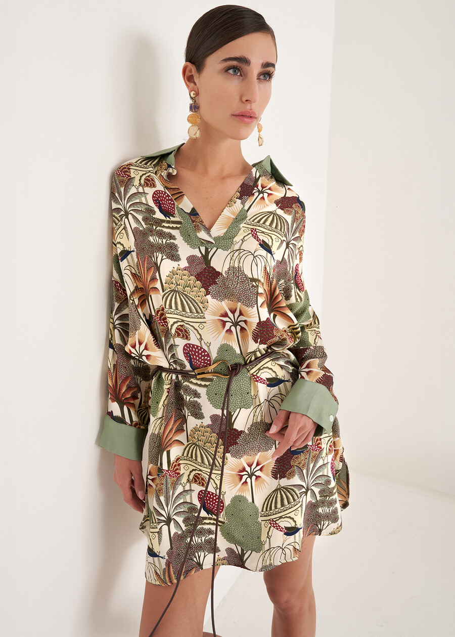 Cady printed shirt dress

 VERDE Woman , image number 2