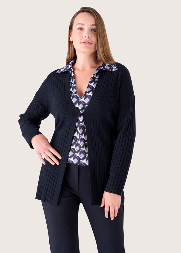 Cardigan Capri in maglia NERO BLACK Donna null