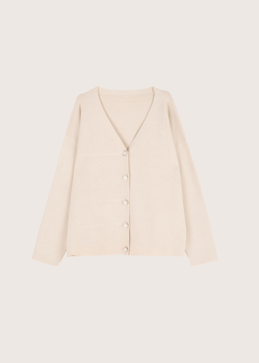 Cardigan Charles con scollo a V BEIGE LANA Donna , immagine n. 4