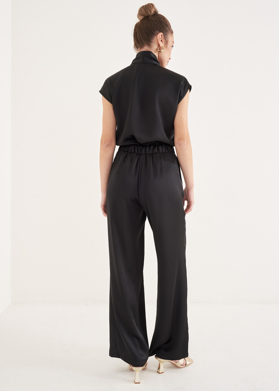 Pantaloni Pablo In Satin GRIGIO TORTORANERO BLACK Donna , immagine n. 5