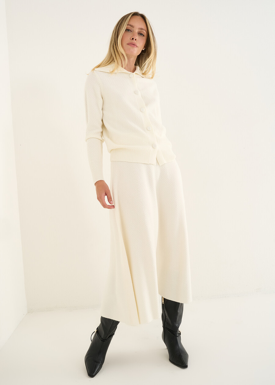 Cristina baby collar knit top BEIGE LATTE Woman , image number 5