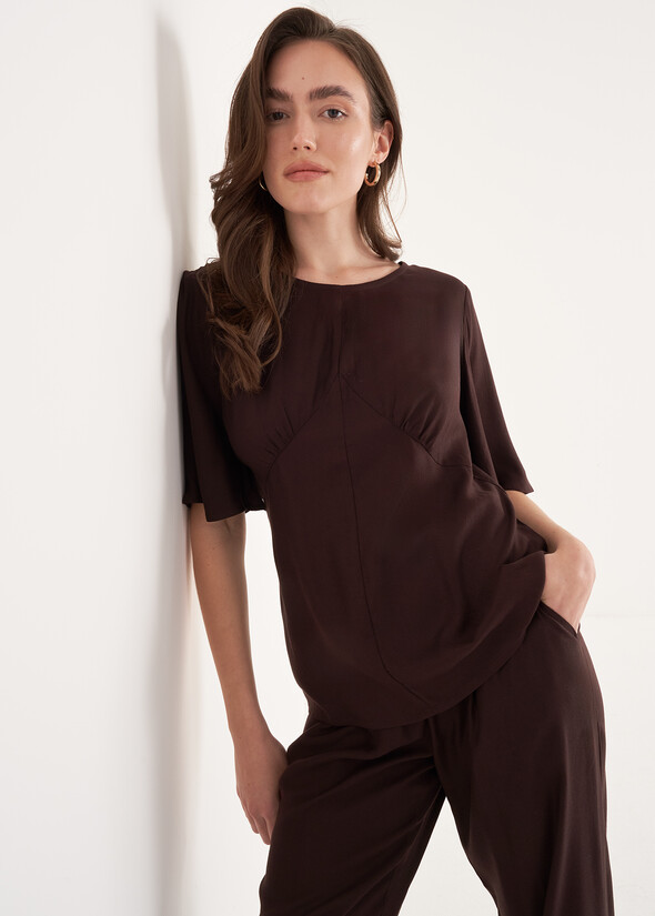Bally 100% Viscose Blouse MARRONE JAVA Woman null