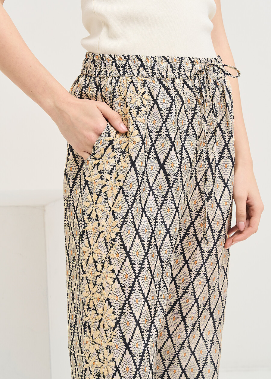 Pinocchietto Pier stampato NERO BLACK Donna , immagine n. 4