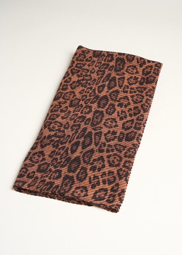 Suellen print pleated scarf MARRONE CARAMELLO Woman null