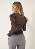 T-shirt Silvia in mesh con stampa NERO BLACK Donna immagine n. 4