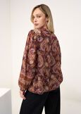 Bruny lurex print blouse ROSSO BORDEAUX Woman image number 4