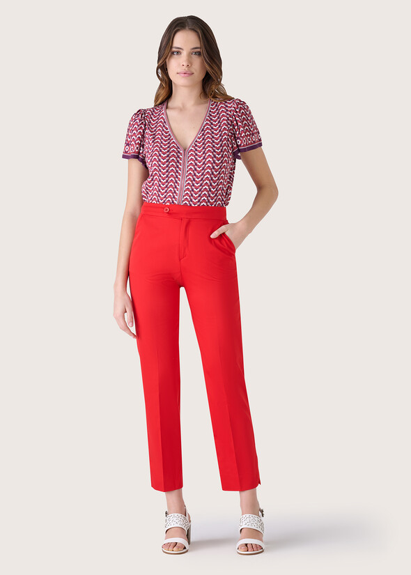 Alice cotton blend trousers ROSSO TULIPANO Woman null