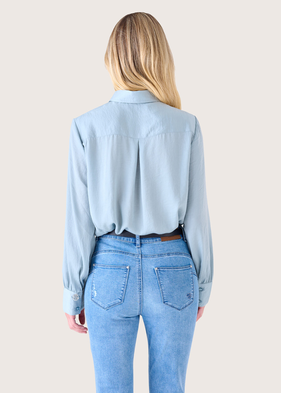 Camicia Conny effetto satin NERO BLACKBLU AQUAMARINE Donna , immagine n. 3