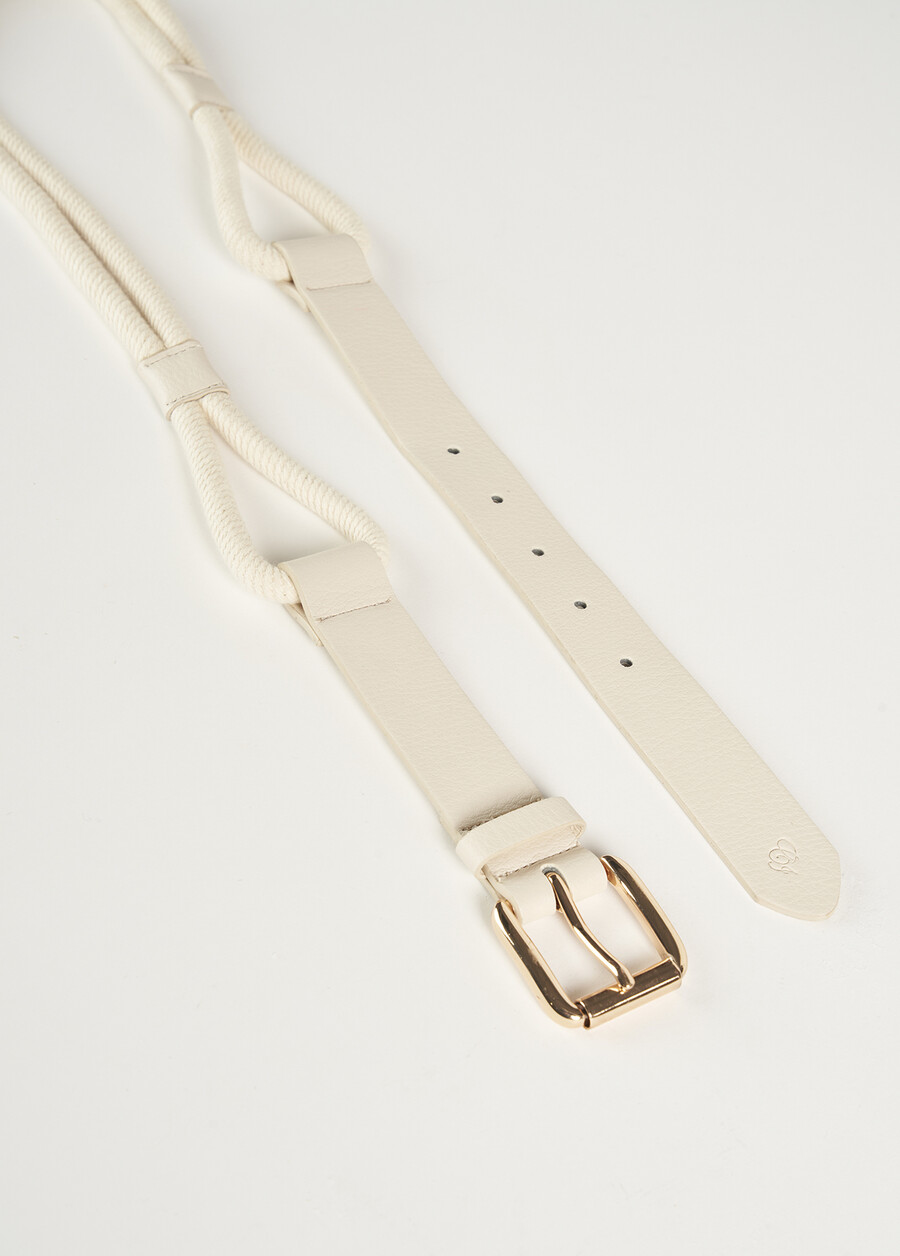 Cintura Cornelia in ecopelle e corda BEIGE LATTE Donna , immagine n. 2