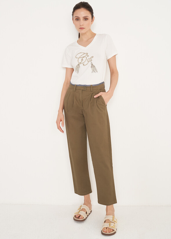 Pantaloni Paride A Sigaretta VERDE ALGA Donna null