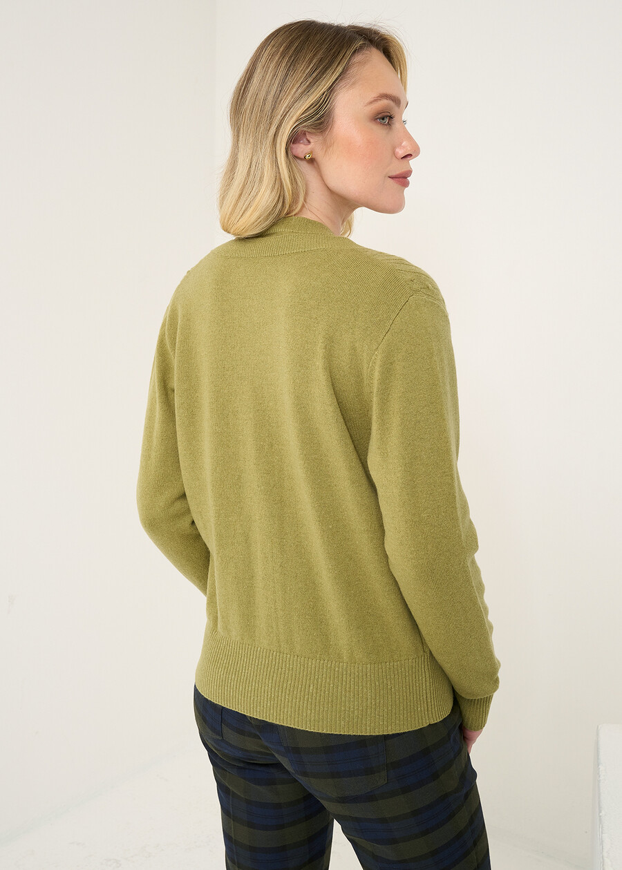 Cardigan Chiara in lana cashmere ROSSO BORDEAUXVERDE Donna , immagine n. 3