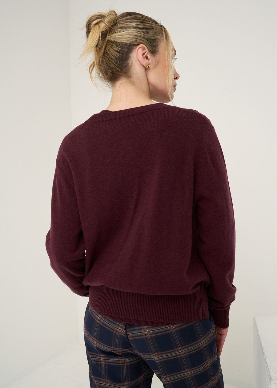 Cardigan Chiara in lana cashmere ROSSO BORDEAUXVERDE Donna , immagine n. 3