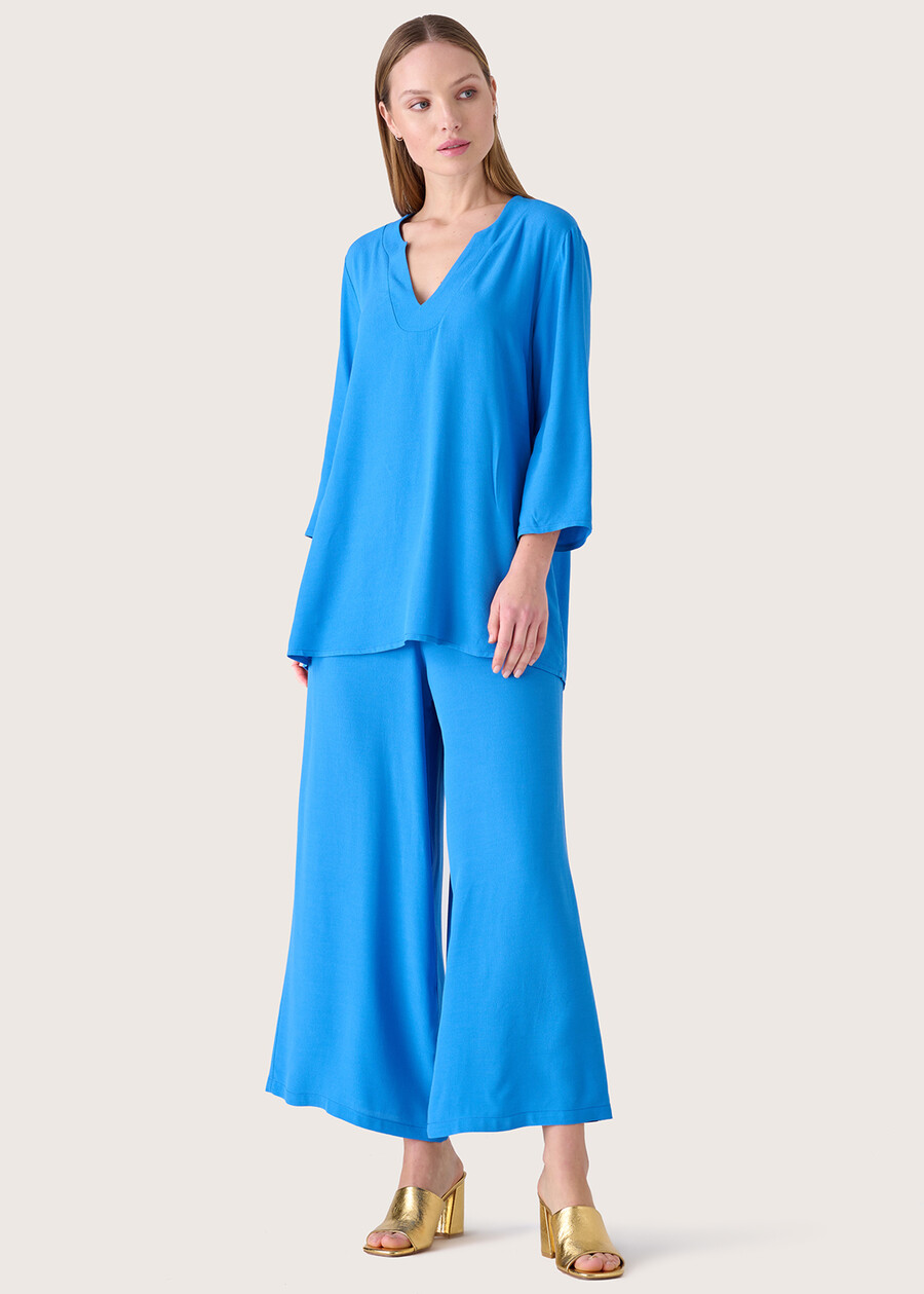 Blusa Cassy in viscosa ecovero BLU CARRIBEAN Donna , immagine n. 4