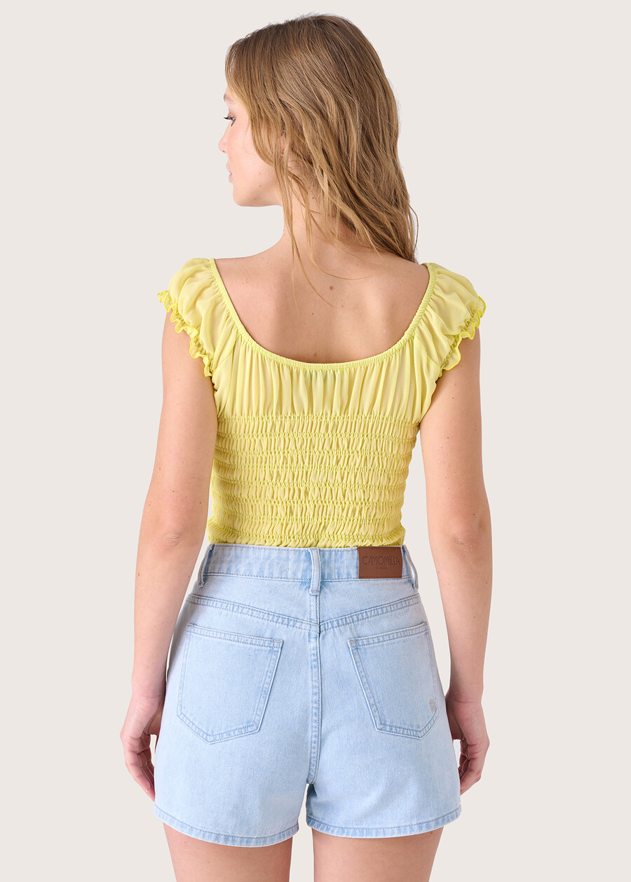 T-shirt Stelly in georgette GIALLO VANILLAVIOLA GRAPE Donna , immagine n. 3