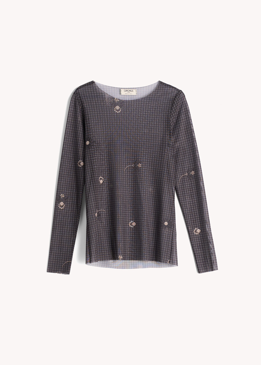 T-shirt Silvia in mesh con stampa NERO BLACK Donna , immagine n. 6