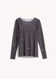 T-shirt Silvia in mesh con stampa NERO BLACK Donna immagine n. 6