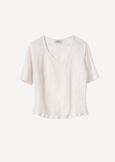 T-shirt Skyper in lino con scollo a V BEIGEMARRONEBIANCO WHITE Donna immagine n. 5