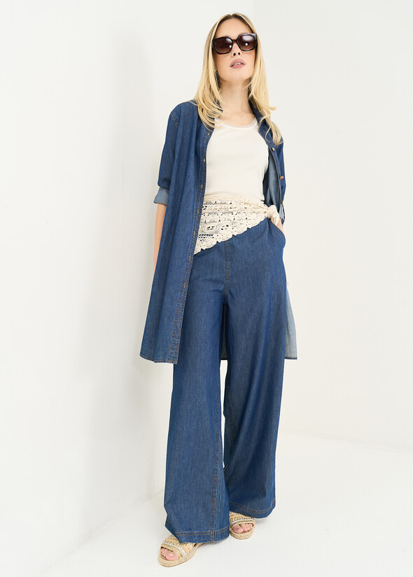 Pantaloni Pagor gamba larga DENIM Donna null