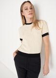 T-shirt in maglia Six BEIGE AVENANERO BLACK Donna immagine n. 1