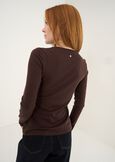 T-shirt Send drappeggiata MARRONEBLU Donna immagine n. 3