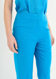 Giorgia-O linen blend trousers BLUROSABIANCO WHITEROSA FUCSIA Woman image number 4