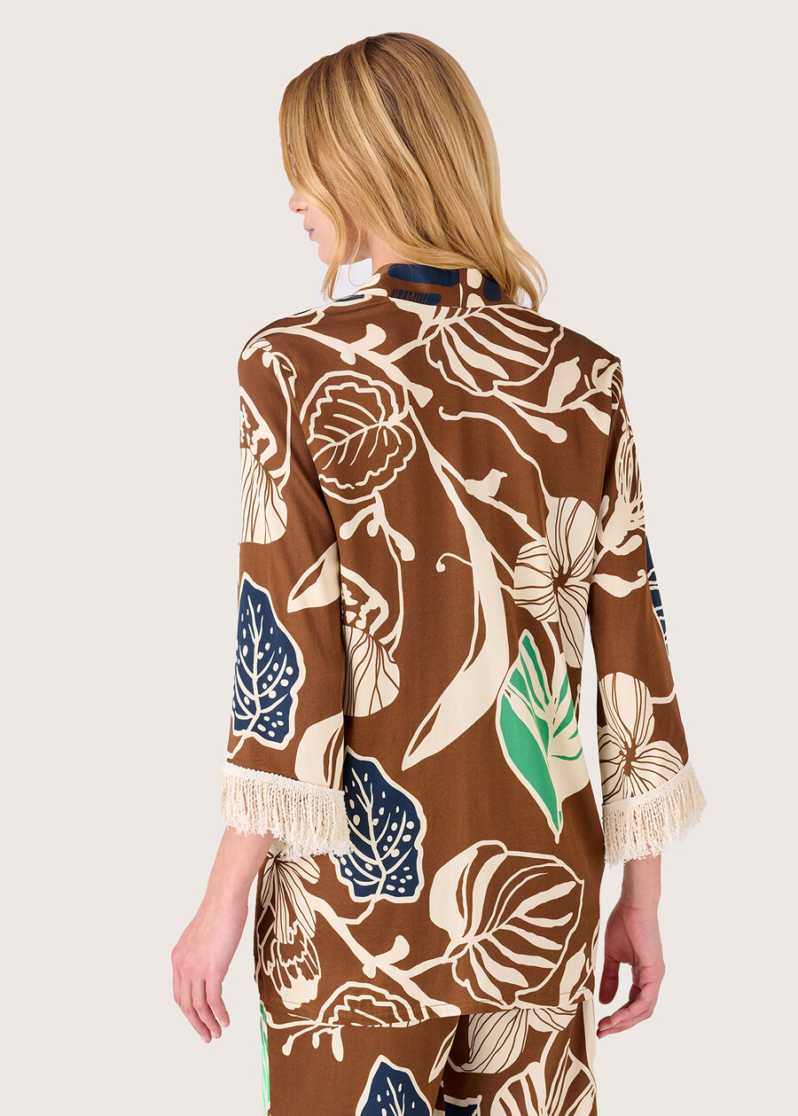 Carlo open shawl MARRONE CACAO Woman , image number 3