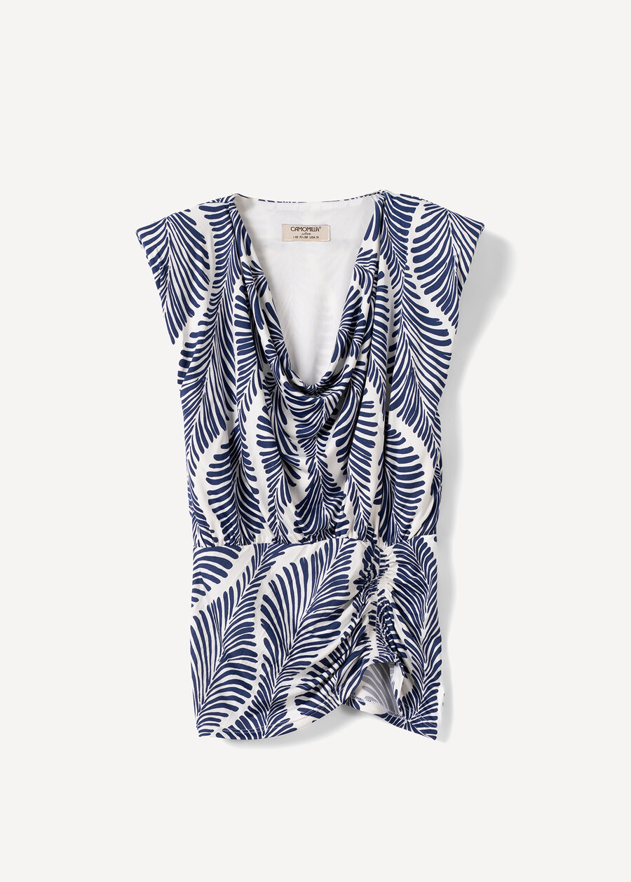 Saffy cowl neck T-shirt BLU Woman , image number 4