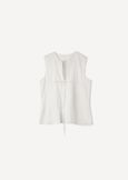Tony cotton voile top with flounce BIANCO WHITENERO BLACK Woman image number 5