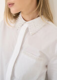Camicia Caya cotone e perle BIANCO WHITE Donna immagine n. 3