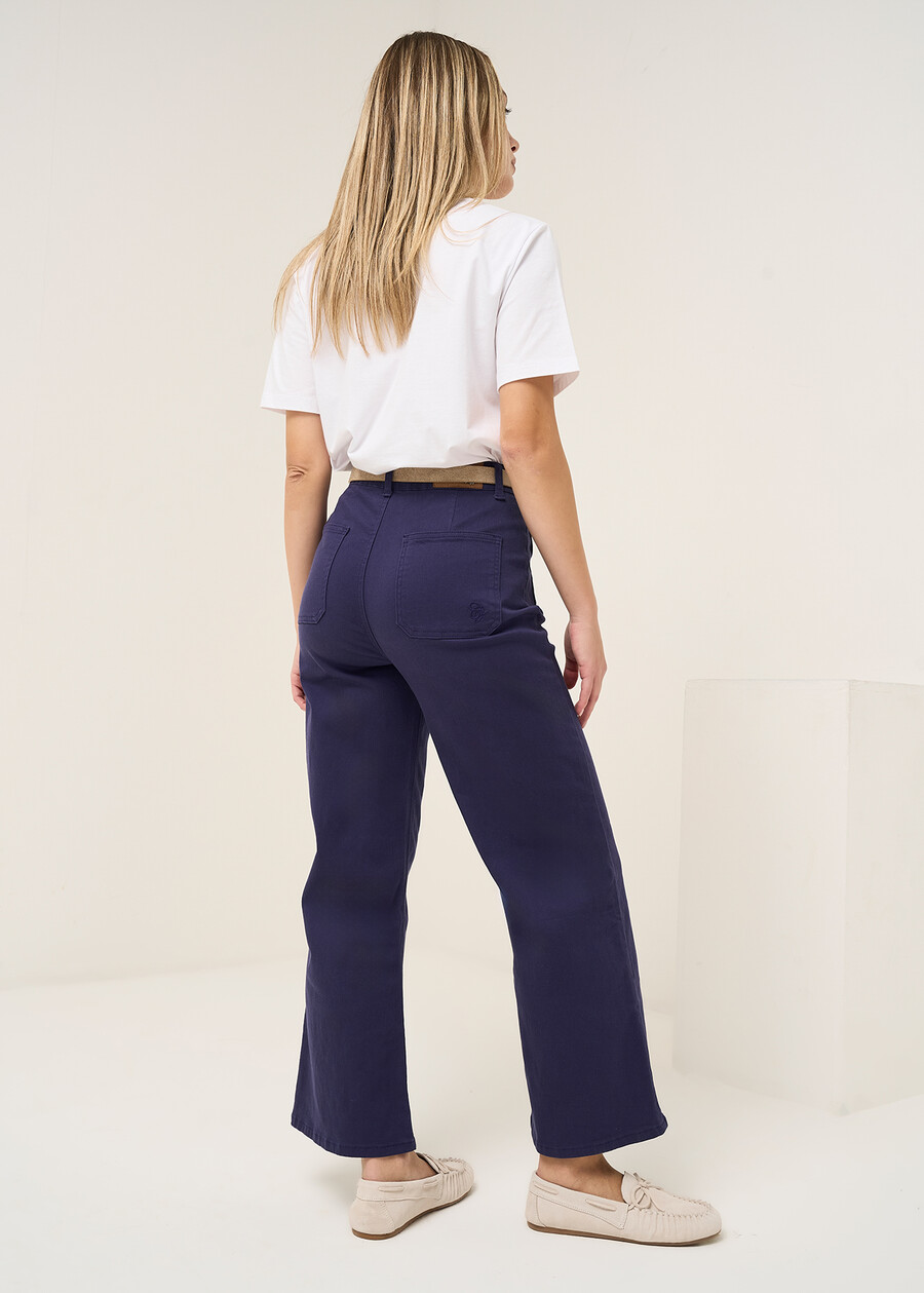 Pantaloni Daffy denim color gamba larga BIANCO WHITEBLU Donna , immagine n. 4