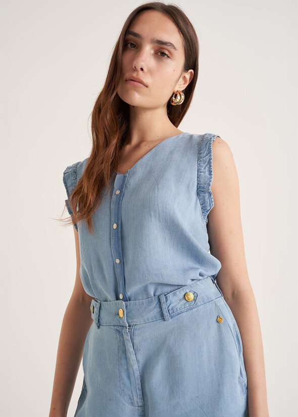 Top Tally in lyocell
 DENIM MEDIUM DENIM Donna null