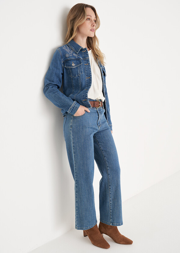 Gala Jacket and Dodo Trousers in Cotton Denim DENIM MEDIUM DENIM Woman null