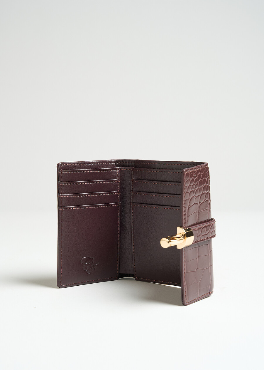 Poema Small croc-effect wallet MARRONE Woman , image number 2