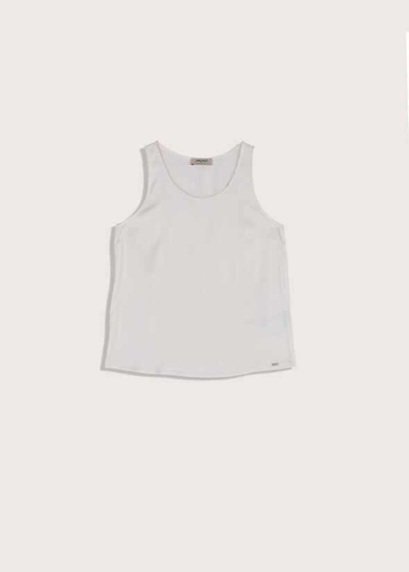 Top Teo in tessuto satin NERO BLACKBIANCO WHITE Donna null