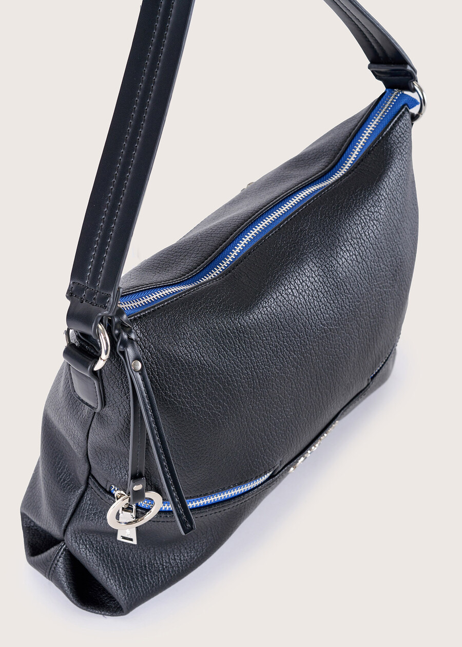 Briannika eco-leather sack bag BLU GRAFITENERO BLACK Woman , image number 3