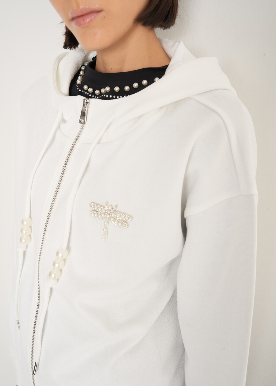 Florinne sweatshirt with jeweled details BIANCO WHITE Woman , image number 3