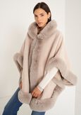 Mantella Moyra in maglia ed ecopelliccia NERO BLACKBEIGE LATTE Donna immagine n. 1