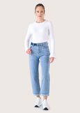 Sara denim cotton trousers DENIM Woman image number 2