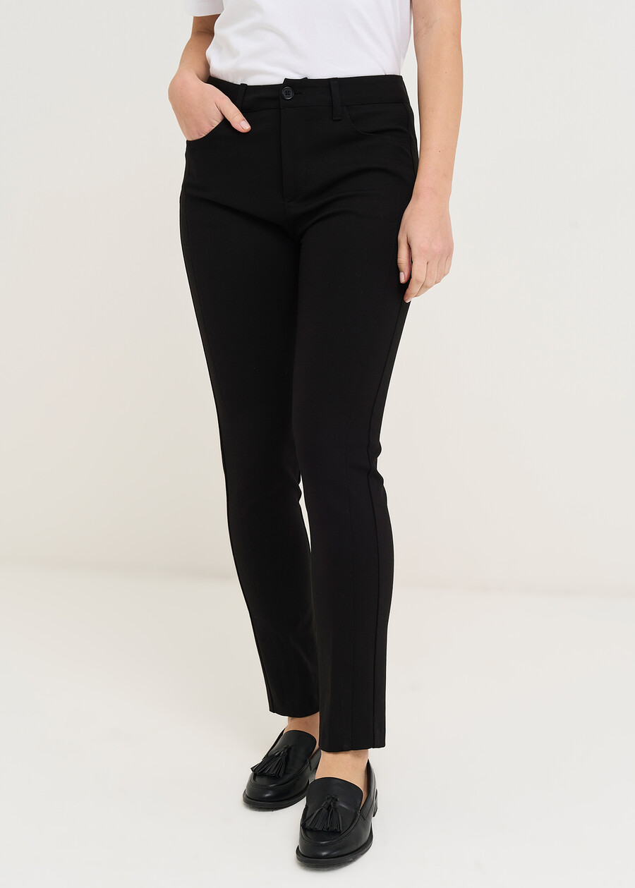 Pantalone Kate Runner in punto Milano NERO BLACKVERDE GRAFITE Donna , immagine n. 2